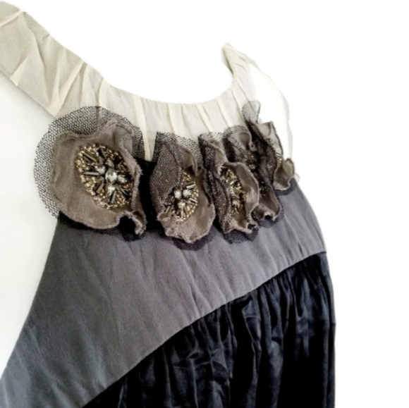 BCBG MAXAZRIA BEADED 100% SILK DRESS SZ M 8 - Picture 5 of 8